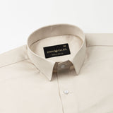 Stery Cream Plain Cotton Shirt - John Ellies