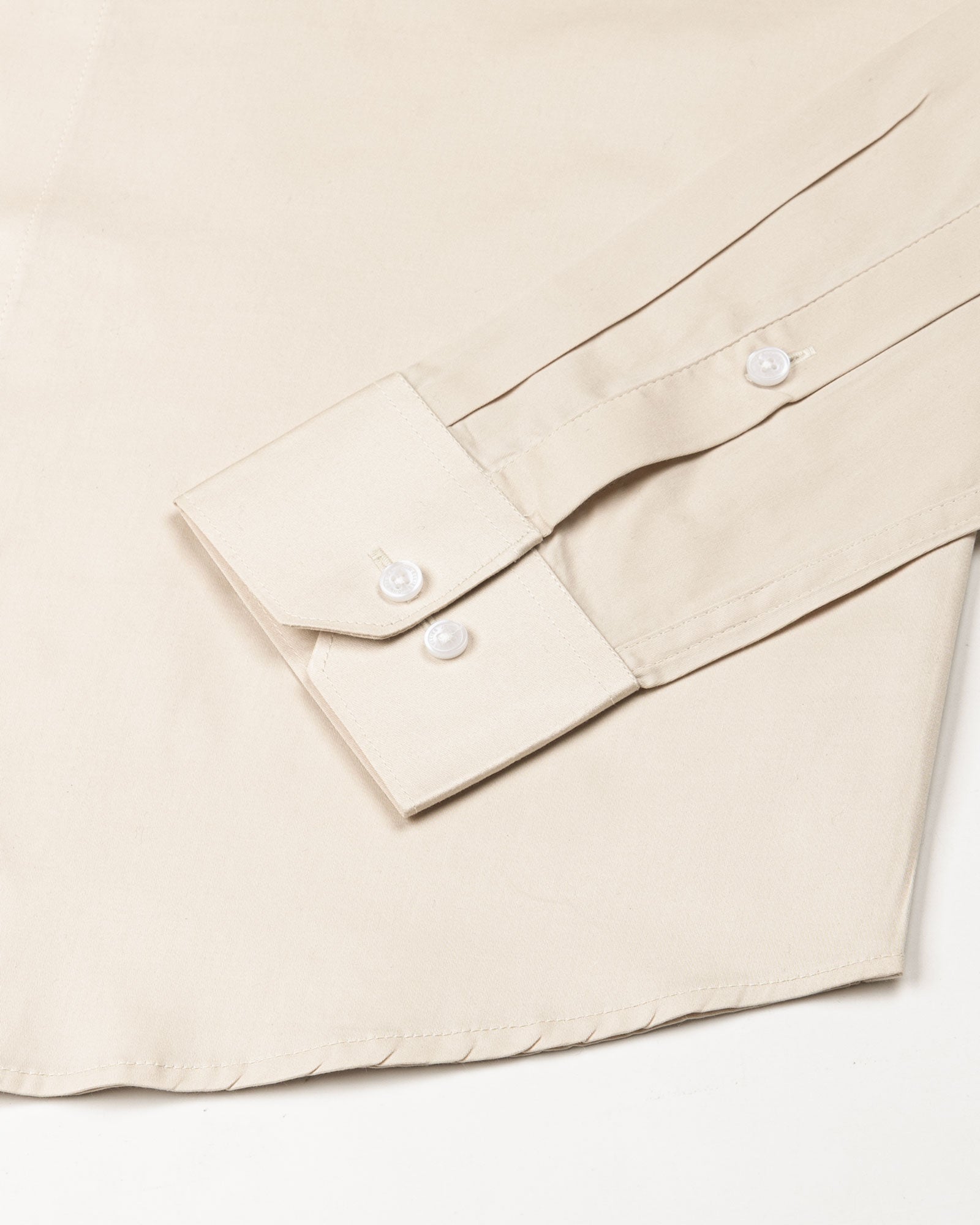 Stery Cream Plain Cotton Shirt - John Ellies