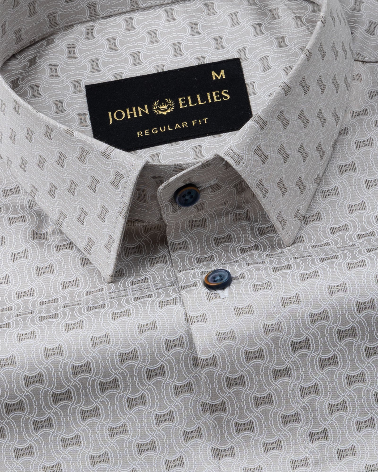 Gardian Beige Cotton Printed Shirt - John Ellies