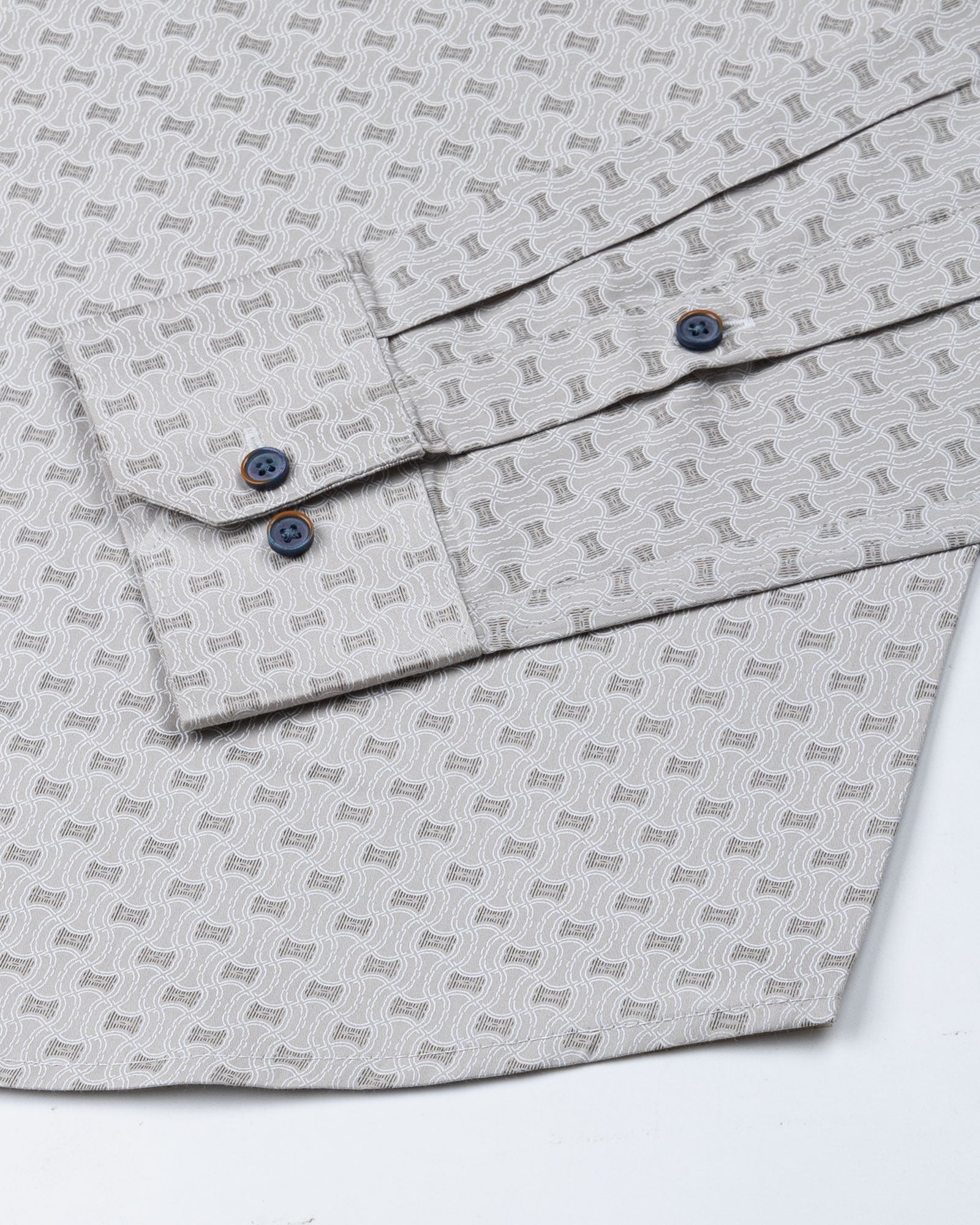 Gardian Beige Cotton Printed Shirt - John Ellies