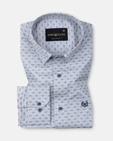 Gardian Blue Cotton Printed Shirt
