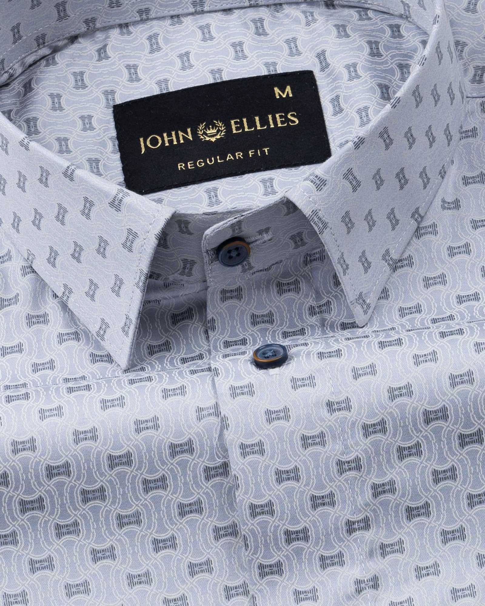 Gardian Blue Cotton Printed Shirt - John Ellies