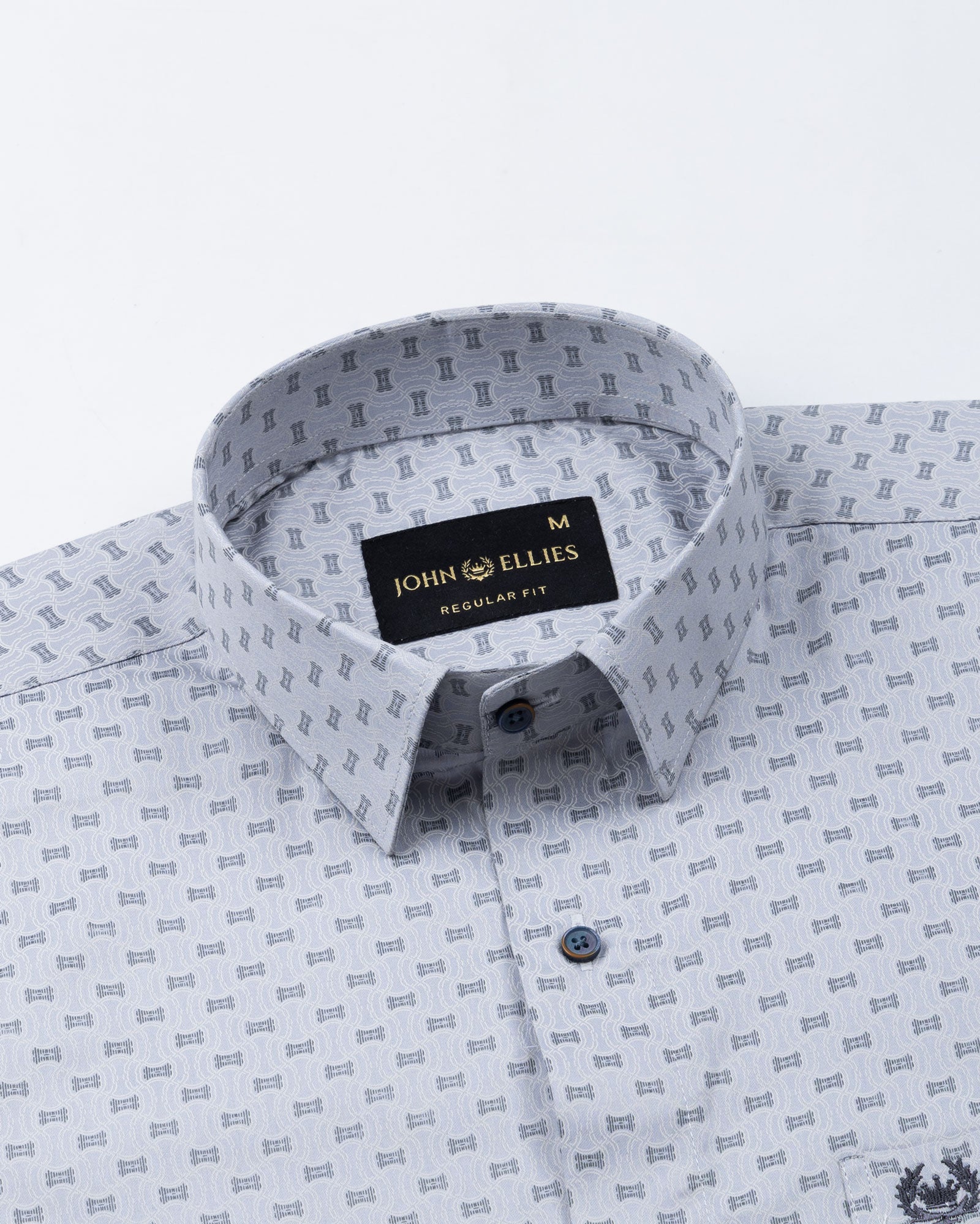 Gardian Blue Cotton Printed Shirt - John Ellies
