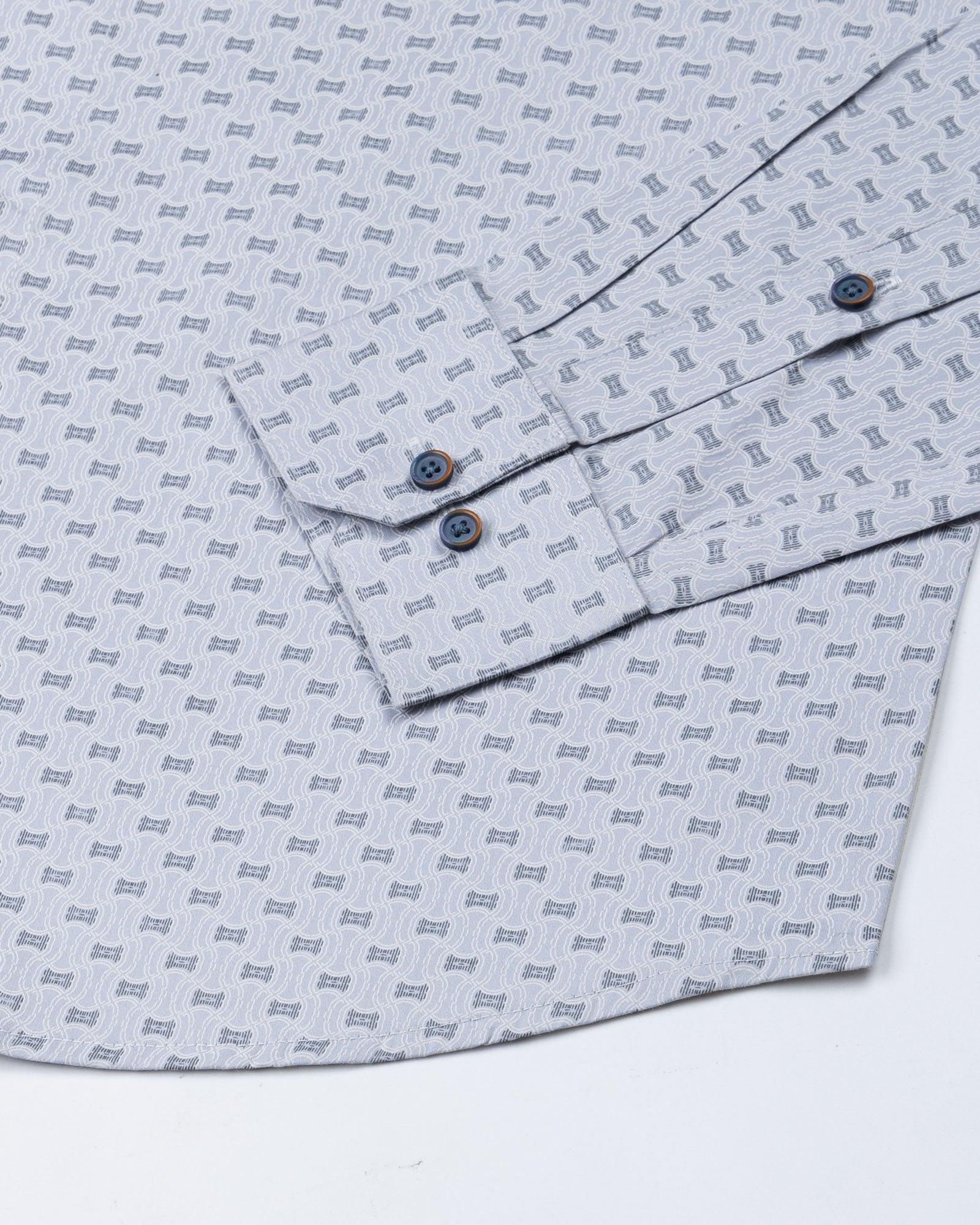 Gardian Blue Cotton Printed Shirt - John Ellies