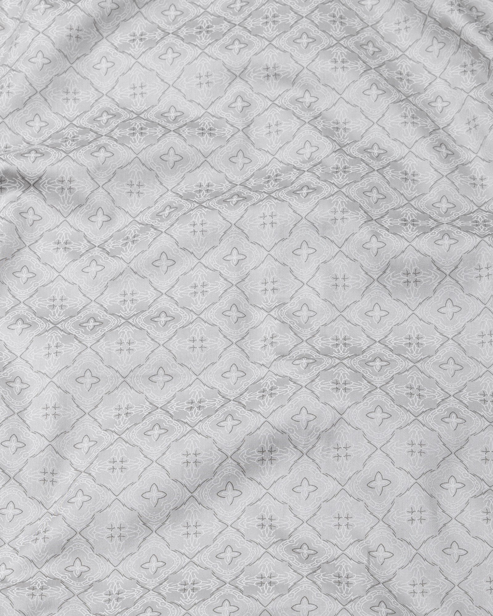 Gardian Beige Cotton Geometric Printed Shirt - John Ellies