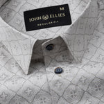 Gardian Beige Cotton Geometric Printed Shirt - John Ellies