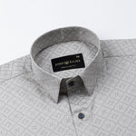 Gardian Beige Cotton Geometric Printed Shirt - John Ellies