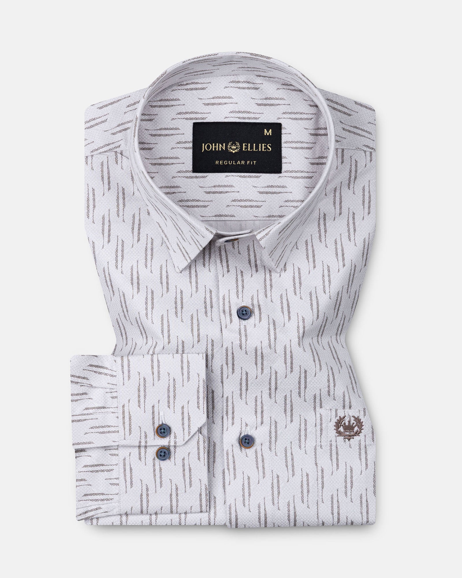Gardian Brown Cotton Printed Shirt - John Ellies