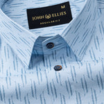 Gardian Sky Blue Cotton Printed Shirt - John Ellies