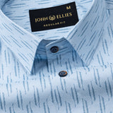 Gardian Sky Blue Cotton Printed Shirt - John Ellies