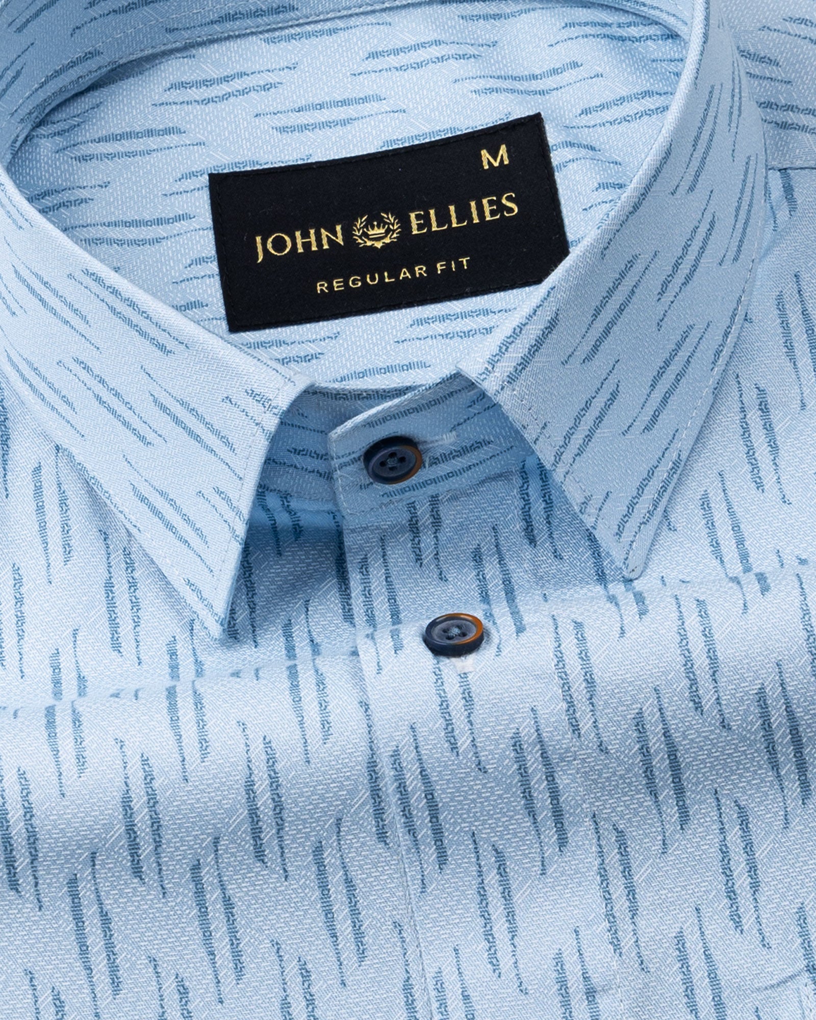 Gardian Sky Blue Cotton Printed Shirt - John Ellies