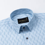 Gardian Sky Blue Cotton Printed Shirt - John Ellies