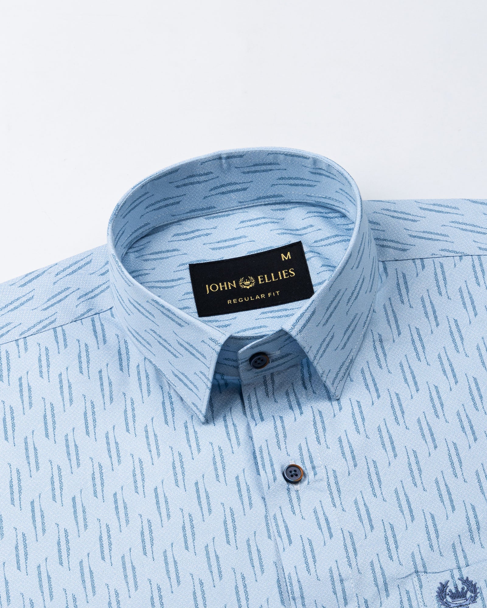 Gardian Sky Blue Cotton Printed Shirt - John Ellies