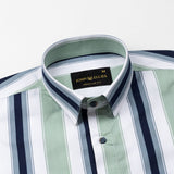 Triddent Green Premium Cotton Stripes Shirt - John Ellies