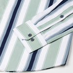 Triddent Green Premium Cotton Stripes Shirt - John Ellies