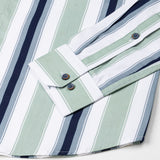 Triddent Green Premium Cotton Stripes Shirt - John Ellies