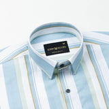 Triddent Steel Blue Premium Cotton Stripes Shirt - John Ellies