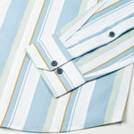 Triddent Steel Blue Premium Cotton Stripes Shirt - John Ellies