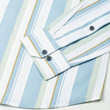 Triddent Steel Blue Premium Cotton Stripes Shirt - John Ellies