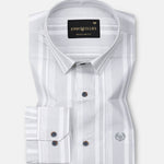 Triddent Silver Premium Cotton Stripes Shirt - John Ellies