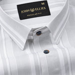 Triddent Silver Premium Cotton Stripes Shirt - John Ellies