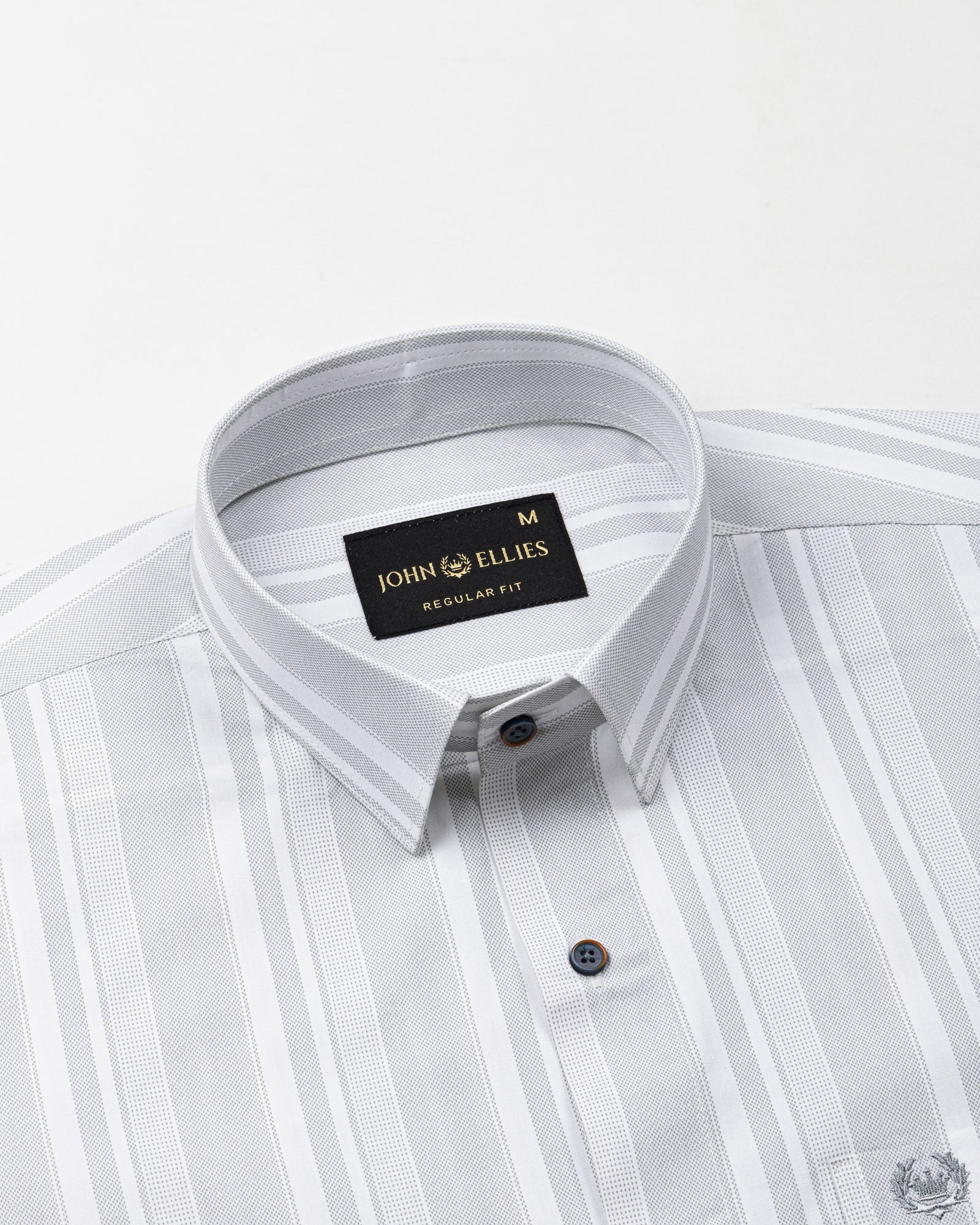 Triddent Silver Premium Cotton Stripes Shirt - John Ellies