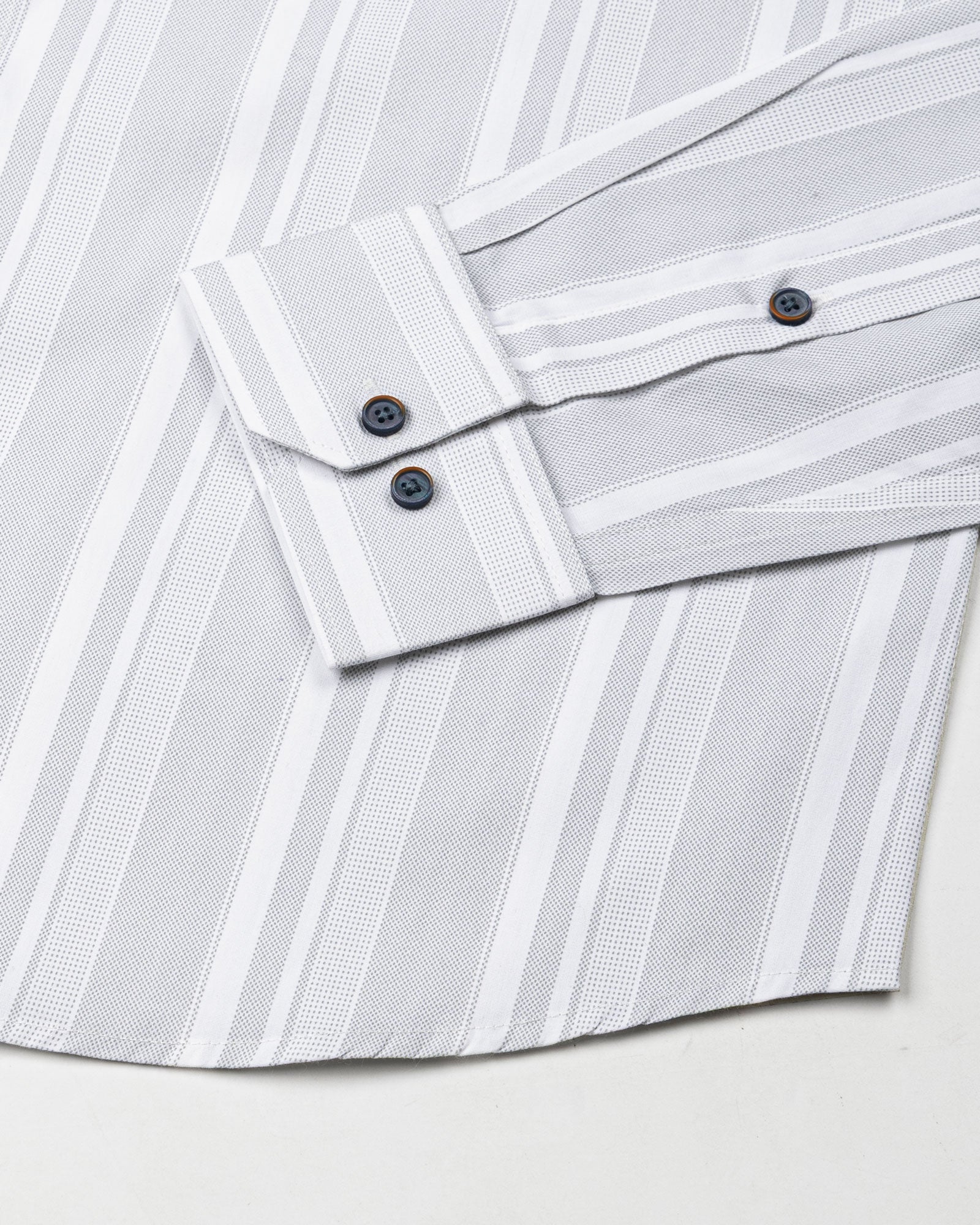 Triddent Silver Premium Cotton Stripes Shirt - John Ellies