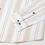 Triddent Tan Premium Cotton Stripes Shirt - John Ellies