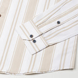 Triddent Tan Premium Cotton Stripes Shirt - John Ellies