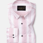 Triddent Pink Premium Cotton Stripes Shirt - John Ellies
