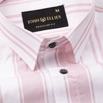 Triddent Pink Premium Cotton Stripes Shirt - John Ellies
