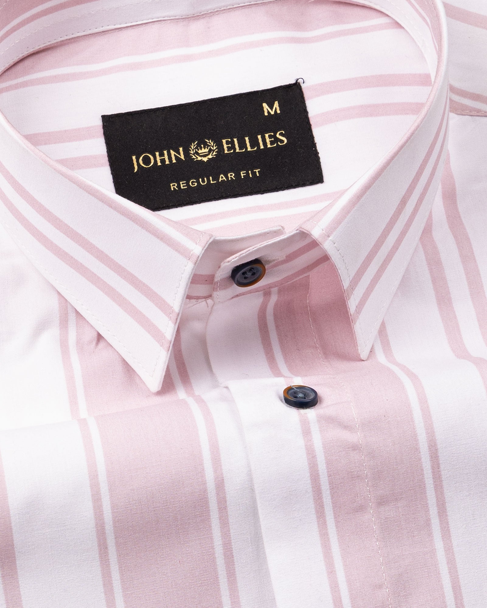 Triddent Pink Premium Cotton Stripes Shirt - John Ellies