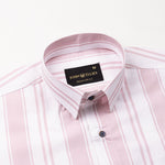 Triddent Pink Premium Cotton Stripes Shirt - John Ellies