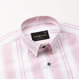 Triddent Pink Premium Cotton Stripes Shirt - John Ellies