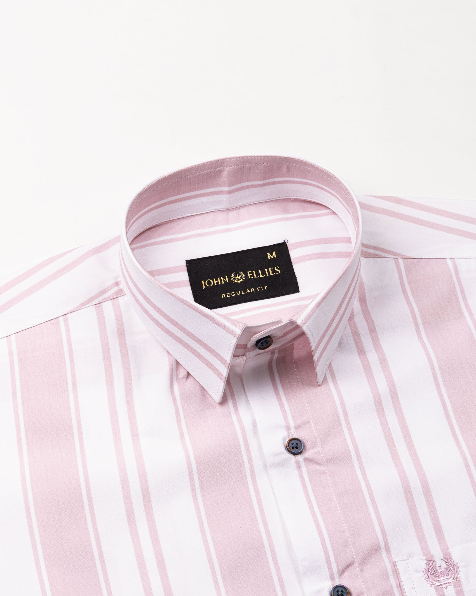 Triddent Pink Premium Cotton Stripes Shirt - John Ellies