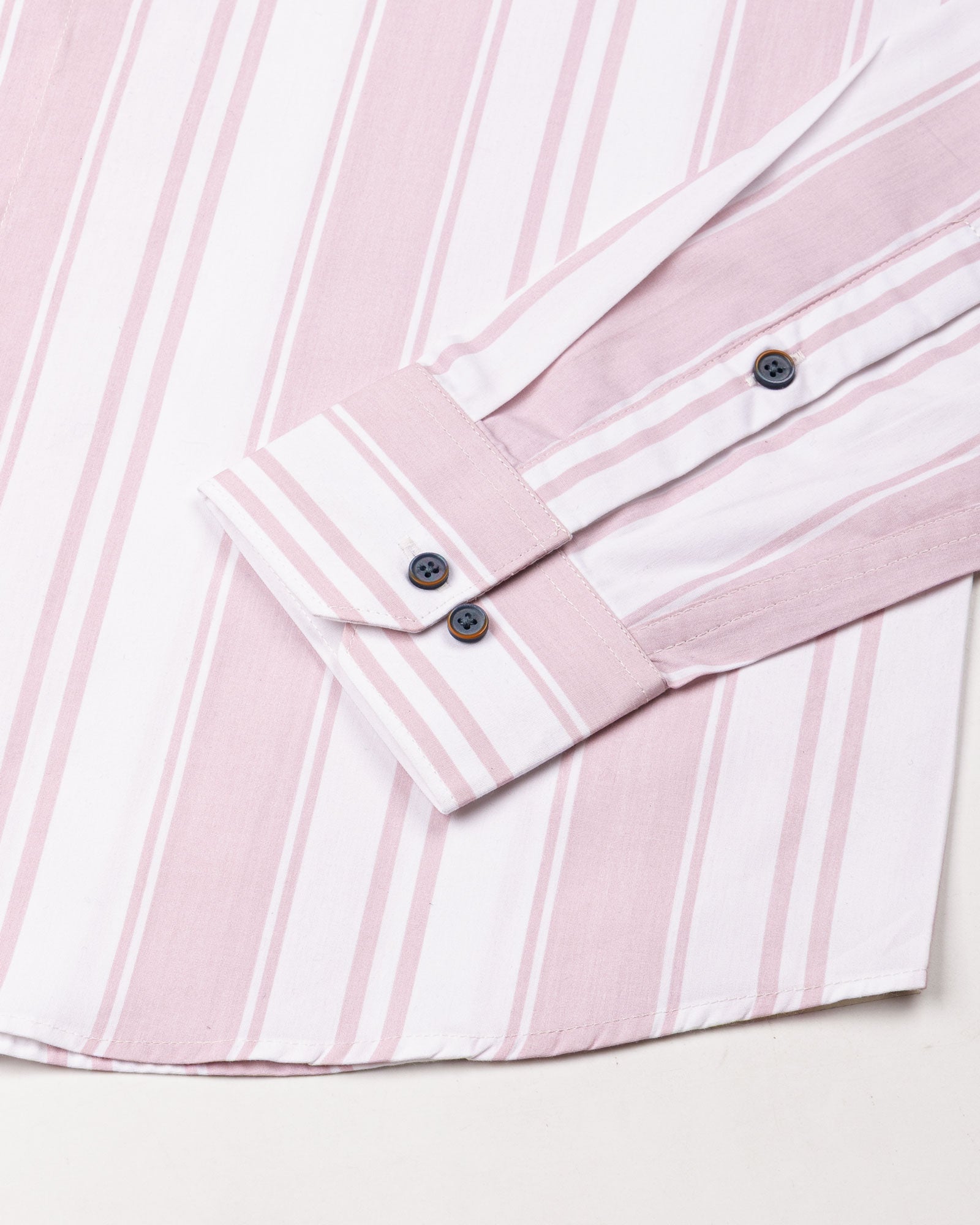 Triddent Pink Premium Cotton Stripes Shirt - John Ellies