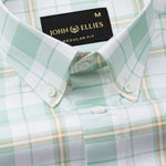 Gogh Green Check Button Down Cotton Shirt - John Ellies