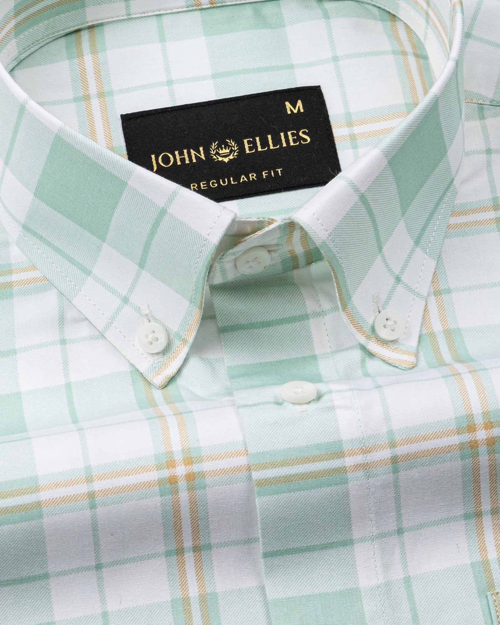 Gogh Green Check Button Down Cotton Shirt - John Ellies