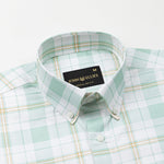 Gogh Green Check Button Down Cotton Shirt - John Ellies