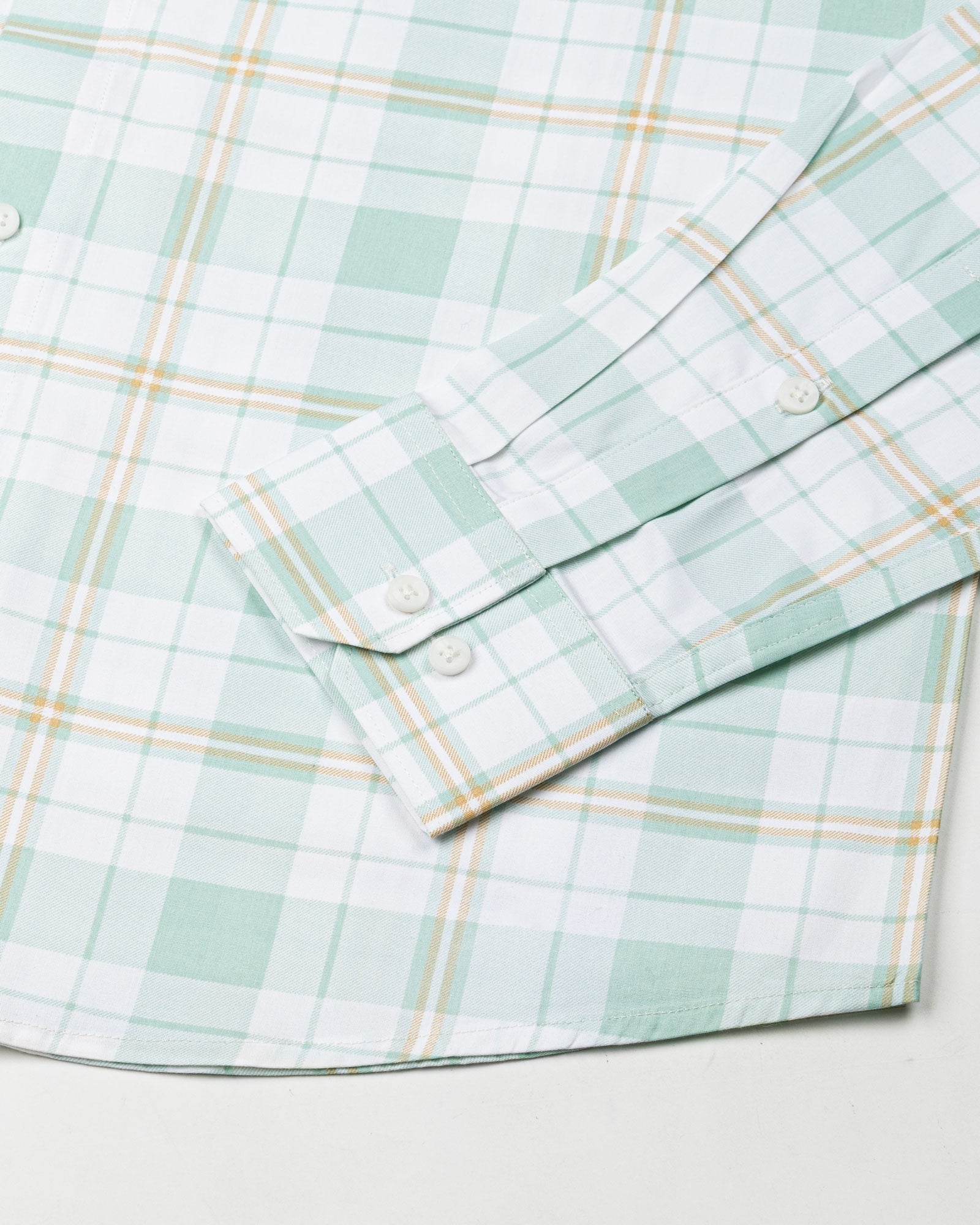 Gogh Green Check Button Down Cotton Shirt - John Ellies