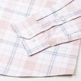 Gogh Peach Check Button Down Cotton Shirt - John Ellies