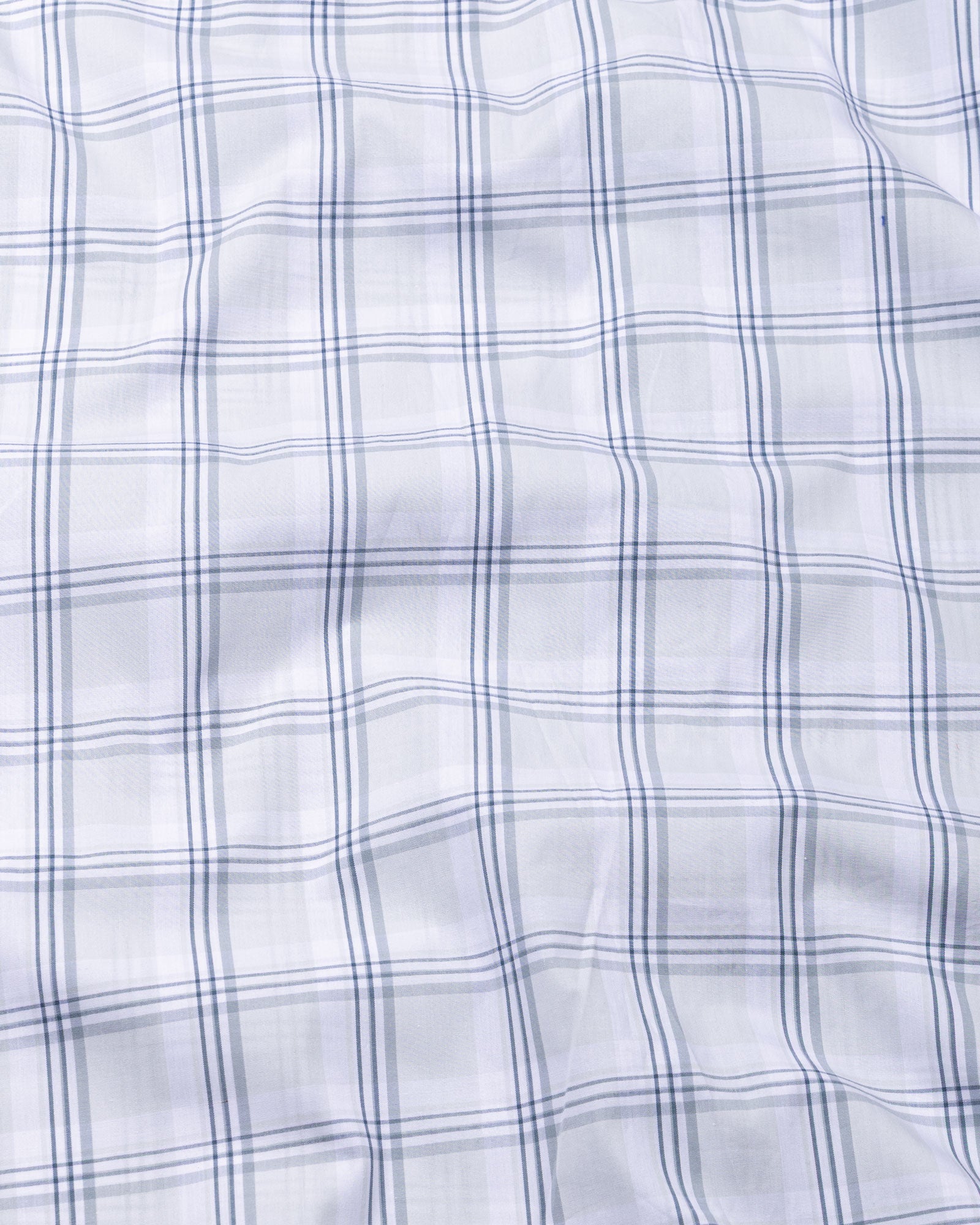Gogh Silver Check Button Down Cotton Shirt - John Ellies