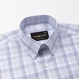 Gogh Silver Check Button Down Cotton Shirt - John Ellies