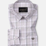 Gogh Beige Check Button Down Cotton Shirt - John Ellies