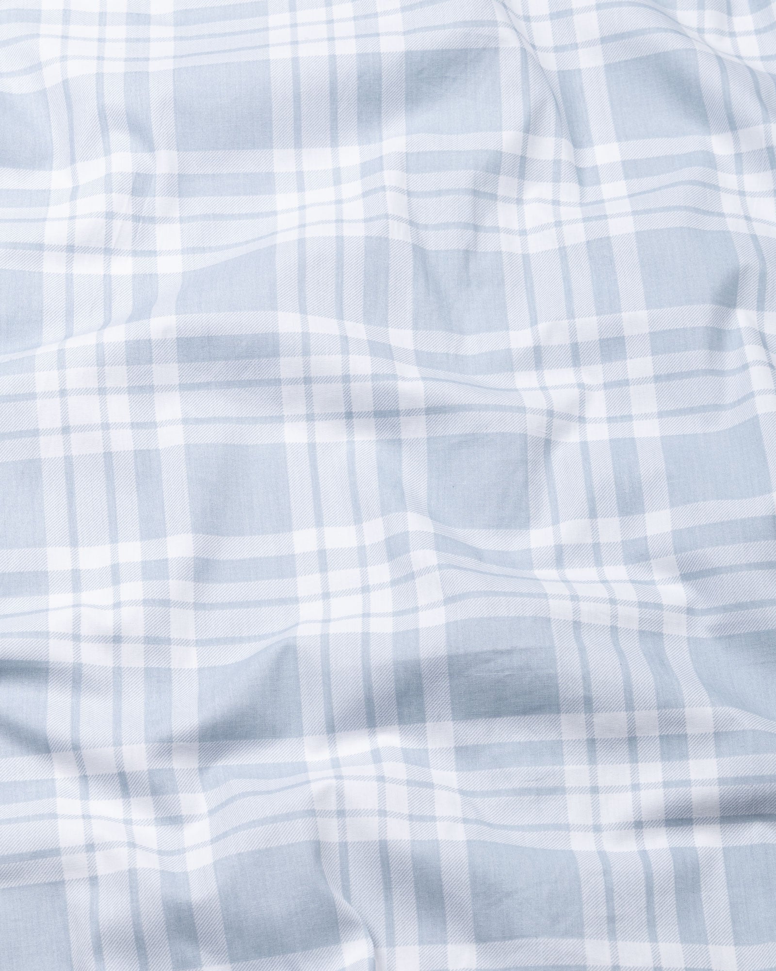 Gogh Steel Blue Check Button Down Cotton Shirt - John Ellies