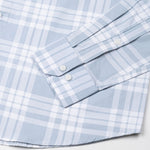 Gogh Steel Blue Check Button Down Cotton Shirt - John Ellies