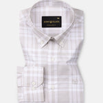Gogh Cream Check Button Down Cotton Shirt - John Ellies