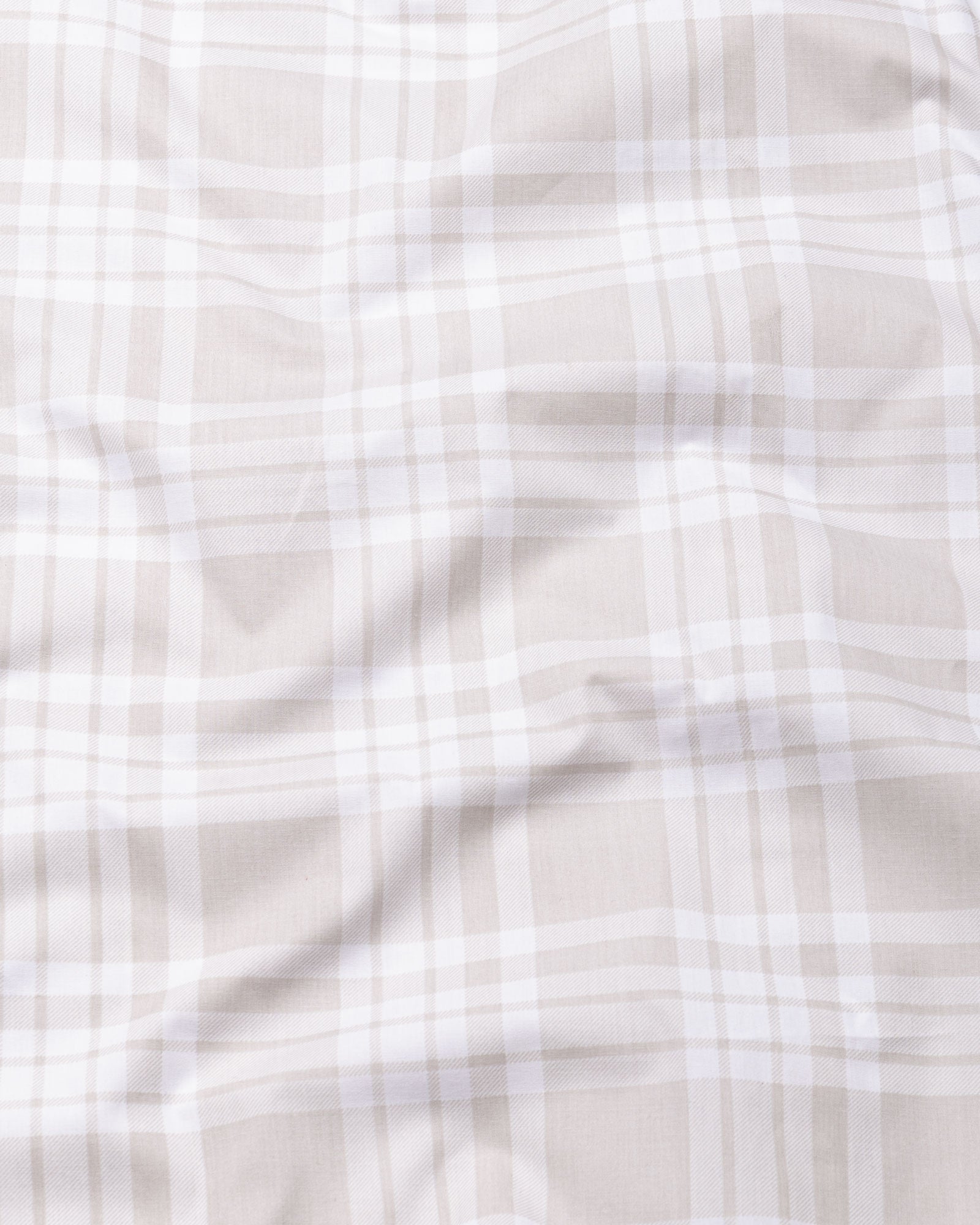 Gogh Cream Check Button Down Cotton Shirt - John Ellies