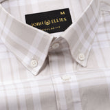 Gogh Cream Check Button Down Cotton Shirt - John Ellies