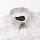 Gogh Cream Check Button Down Cotton Shirt - John Ellies